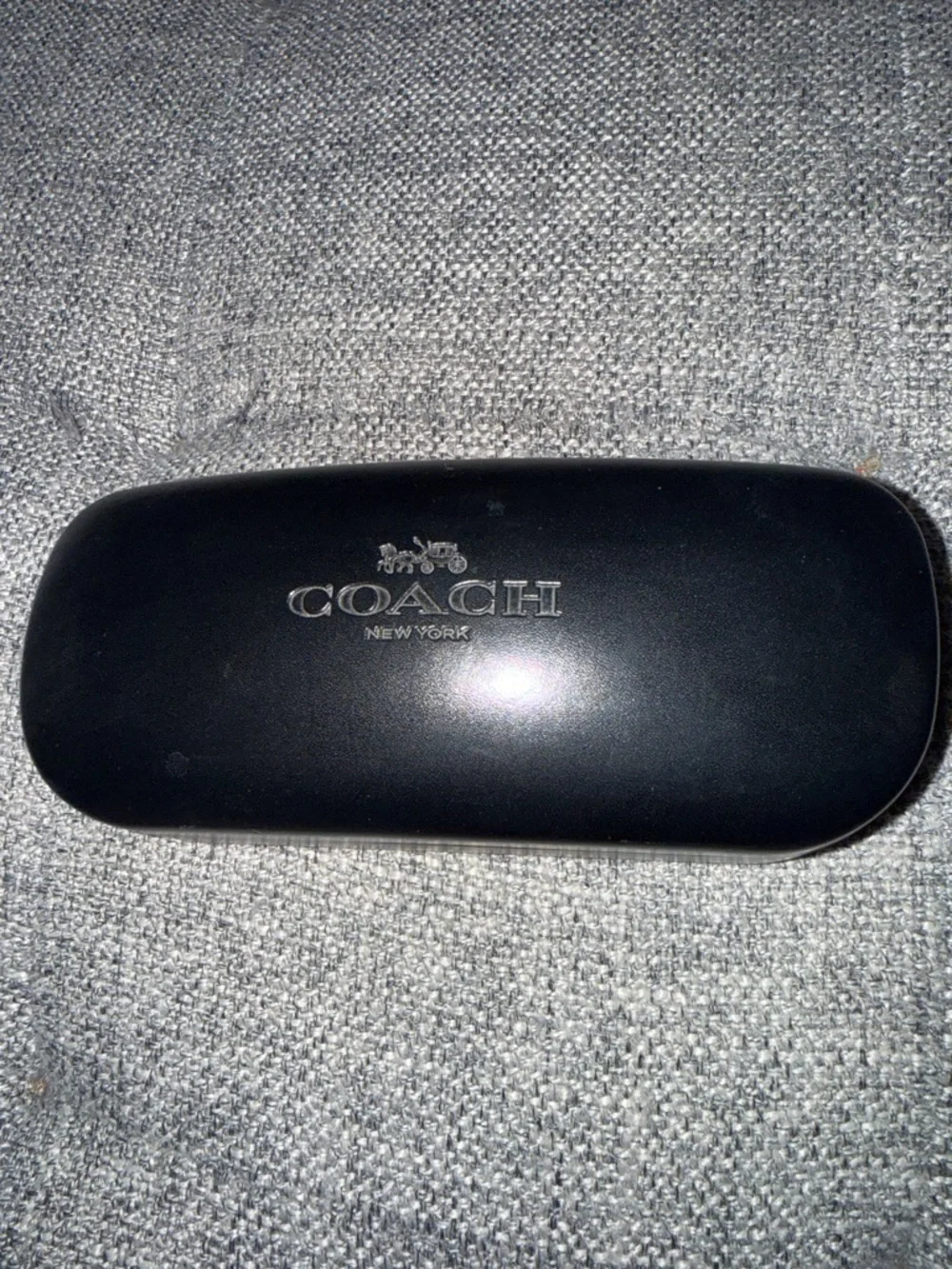 Coach black hard clamshell sunglass case